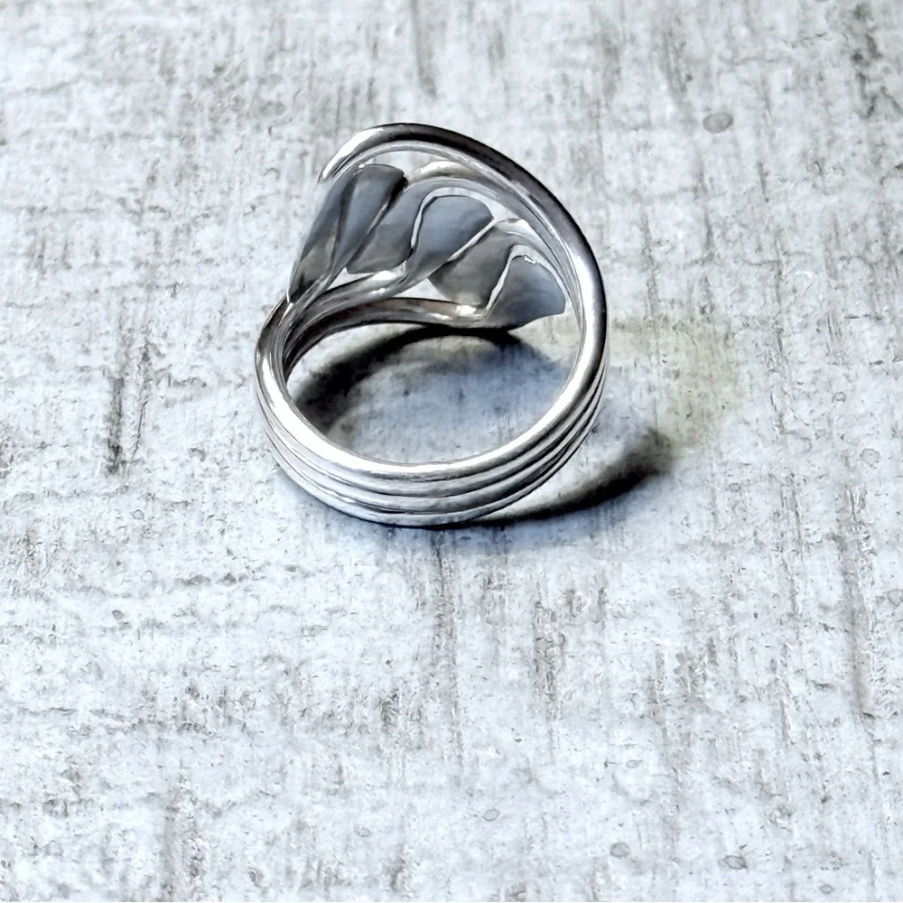 Sterling Silver 925 Artisan Triple Band Hammered Statement Ring